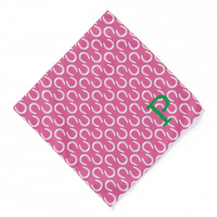Horseshoes Pink Pet Horse INITIAL Equestrian Barn Bandana