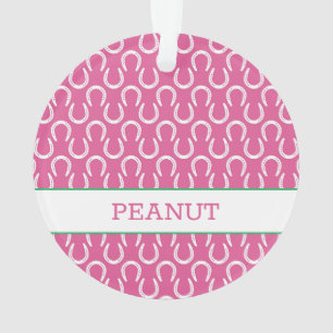 Horseshoes Pink Pet Horse NAME Photo Keepsake Ornament