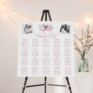 Horseshoes pink ribbon white 20 wedding table plan foam board