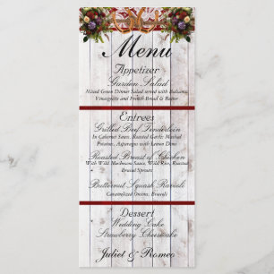 Horseshoes, Ribbon & Lace - Red Wedding Menu