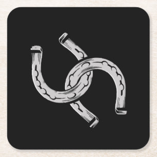 Horseshoes Square Paper Coaster