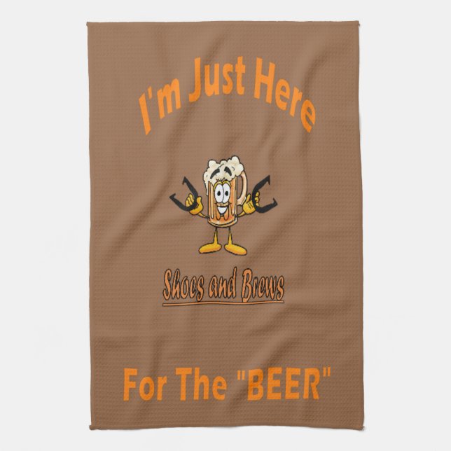 HorseShoes Towel - Here for the Beer (Vertical)