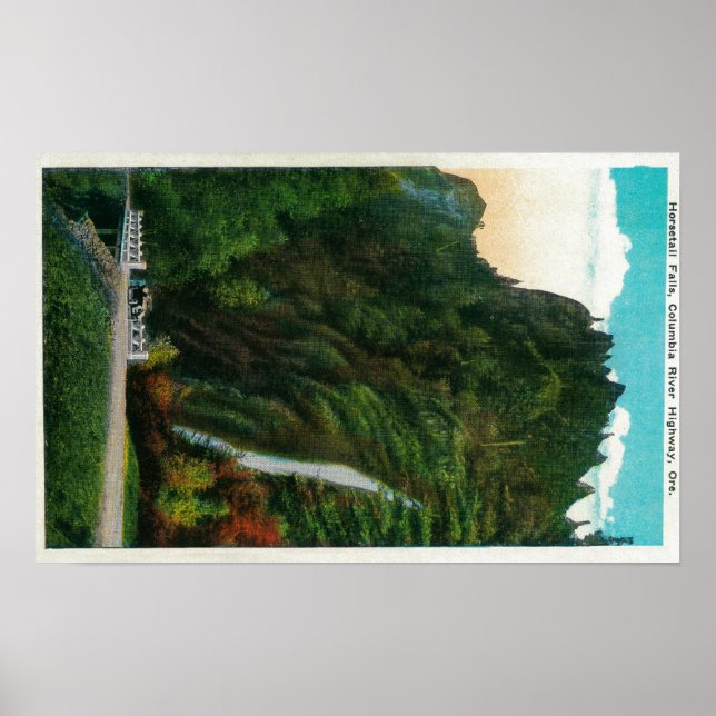 Horsetail Falls in Columbia River Gorge Poster (Front)