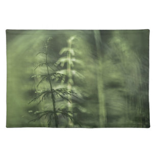 Horsetail Photo green floral design Cloth Placemat