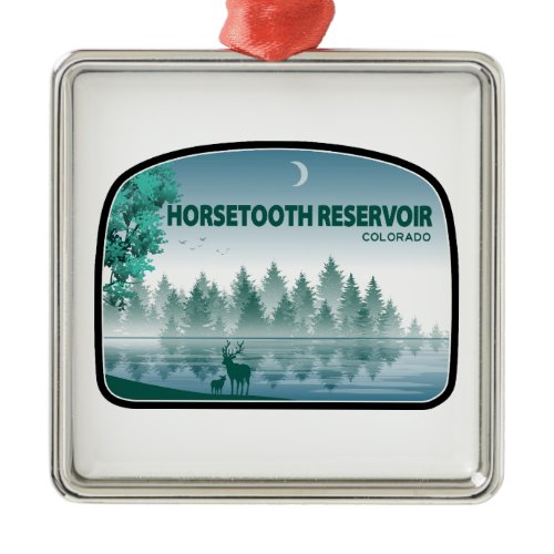 Horsetooth Reservoir Colorado Deer Metal Ornament