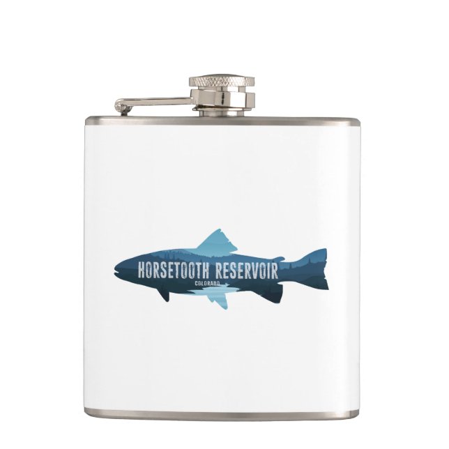 Horsetooth Reservoir Colorado Fish Flask (Front)