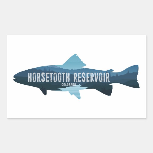 Horsetooth Reservoir Colorado Fish Rectangular Sticker (Front)