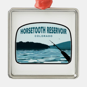 Horsetooth Reservoir Colorado Fishing Rod Metal Ornament
