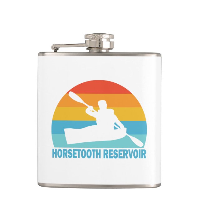 Horsetooth Reservoir Colorado Kayak Flask (Front)