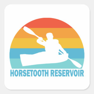 Horsetooth Reservoir Colorado Kayak Square Sticker