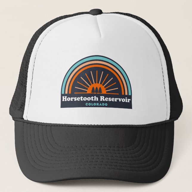 Horsetooth Reservoir Colorado Rainbow Trucker Hat (Front)