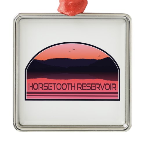 Horsetooth Reservoir Colorado Red Sunrise Metal Ornament