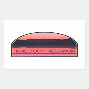 Horsetooth Reservoir Colorado Red Sunrise Rectangular Sticker