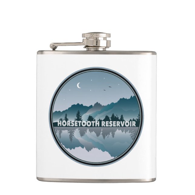 Horsetooth Reservoir Colorado Reflection Flask (Front)
