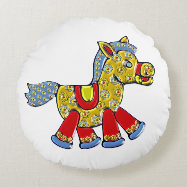 Horsey BABY DECOR Round Pillow (Front)