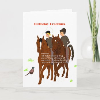 Horsey Birthday Card by artistjandavies at Zazzle