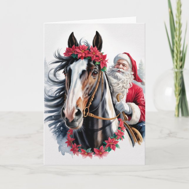  Horsey Christmas Greeting Card  (Front)
