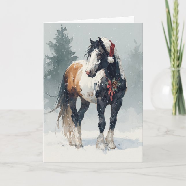  Horsey Christmas Greeting Card  (Front)