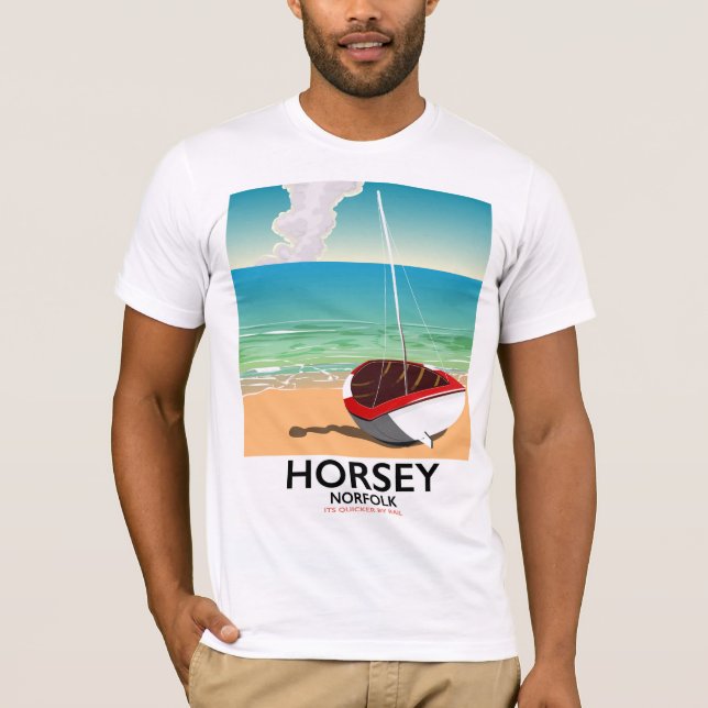 Horsey Norfolk Beach travel poster T-Shirt (Front)