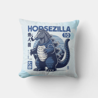 Horsezilla Shirt | Giant Monster Horse Art | Epic  Throw Pillow