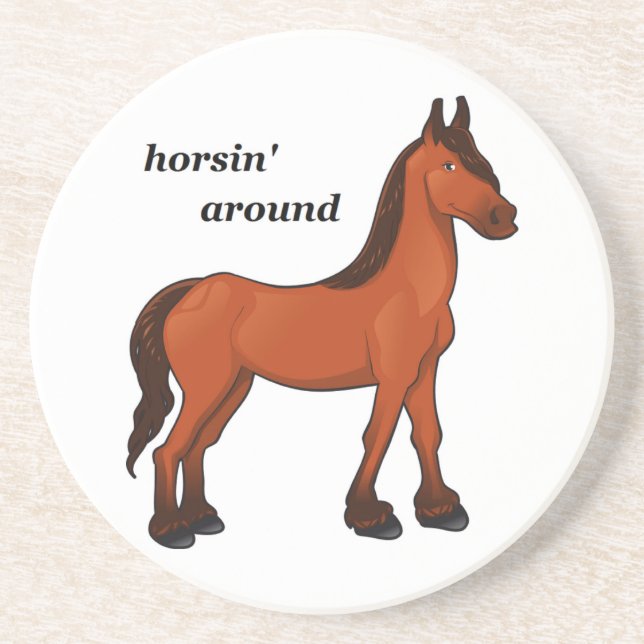 HORSIN' AROUND DRINK COASTER (Front)