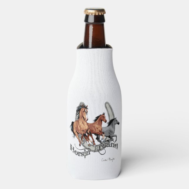Horsin' Around Horse Lover's Gear Bottle Cooler (Bottle Front)
