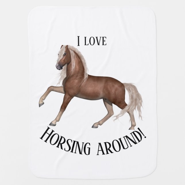 Horsing Around  Baby Blanket (Front)
