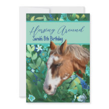 Horsing Around Flower Lover Brown Horse 