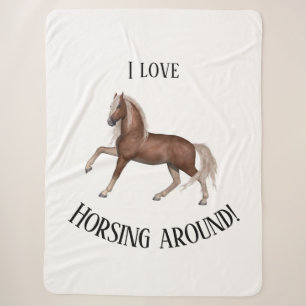 Horsing Around Sherpa Blanket