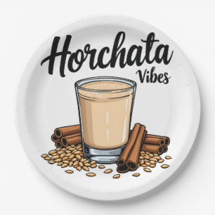 Hortacha Vibes Spanish Mexican Drink Lovers Paper Plates