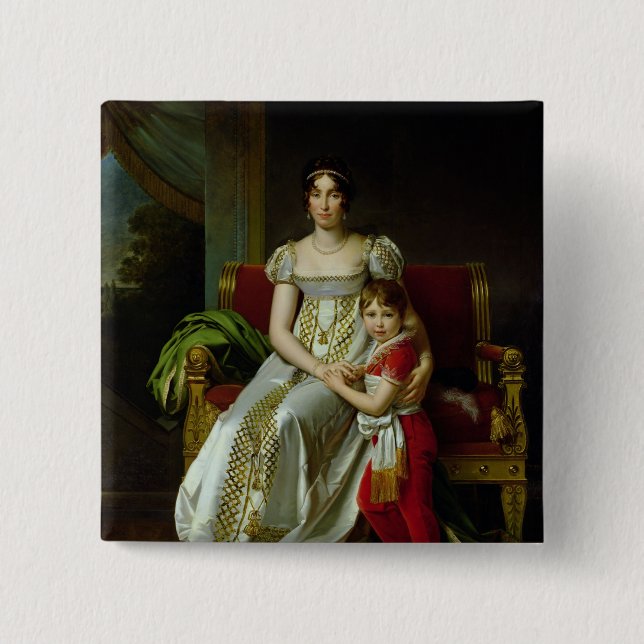 Hortense de Beauharnais and her Son Pinback Button (Front)