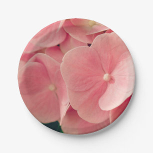Hortensia Hydrangea pink pastel flowers floral Paper Plates