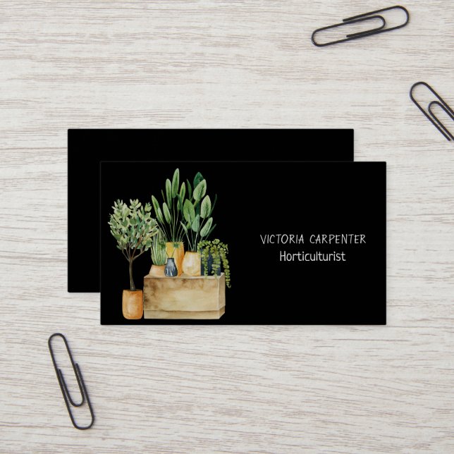 Horticulturist Green Plants Business Card (Front/Back In Situ)