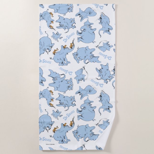 Horton Hears A Who Monkey Pattern Beach Towel (Front)