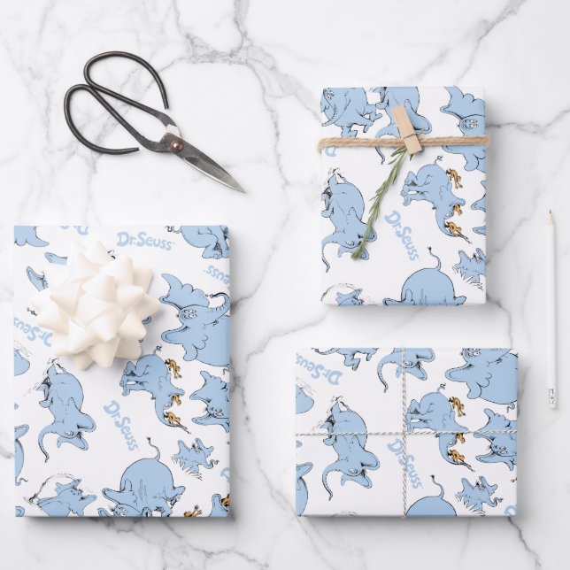 Horton Hears A Who Monkey Pattern Wrapping Paper Sheets (Front)