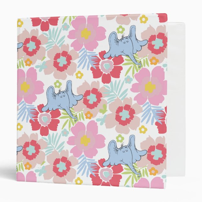 Horton Hears A Who | Pastel Flower Pattern 3 Ring Binder (Front/Inside)