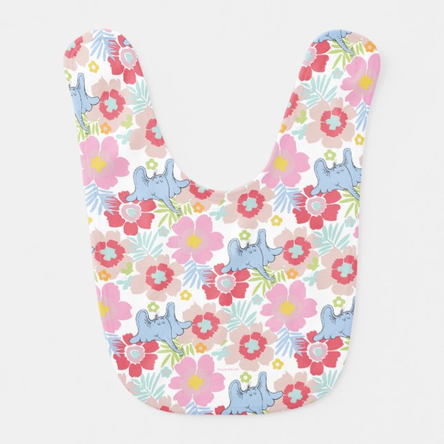 Horton Hears A Who | Pastel Flower Pattern Baby Bib (Front)