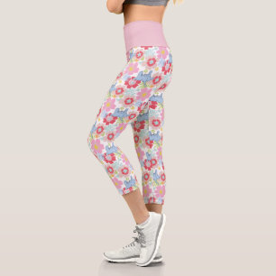 Horton Hears A Who Pastel Flower Pattern Capri Leggings