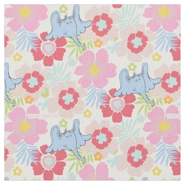 Horton Hears A Who | Pastel Flower Pattern Fabric (Close Up)