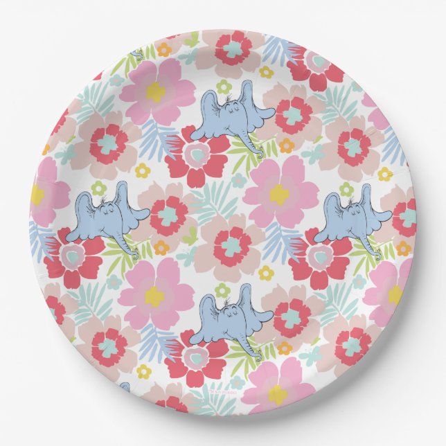 Horton Hears A Who | Pastel Flower Pattern Paper Plates (Front)