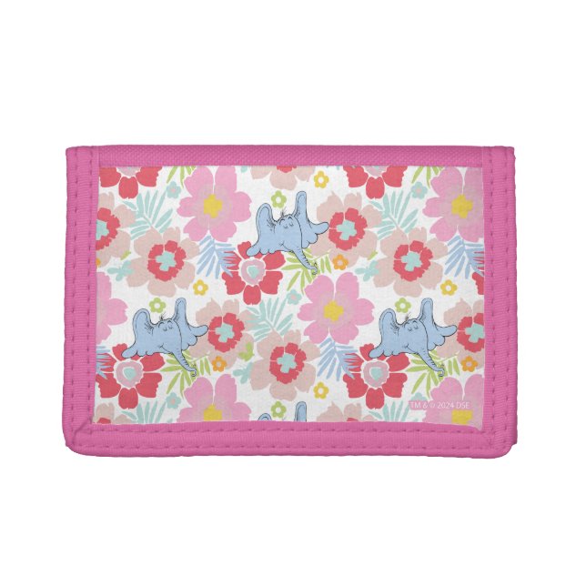 Horton Hears A Who | Pastel Flower Pattern Trifold Wallet (Front)