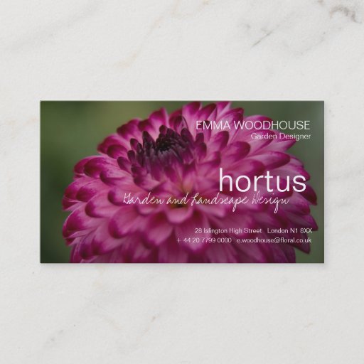 Customizable Hortus - Dahlia Business Card