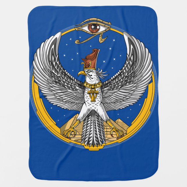 Horus Egyptian Falcon God Baby Blanket (Front)