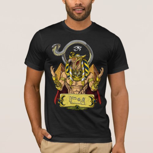 Horus Egyptian God Ra Pyramids Ancient Mythology T_Shirt