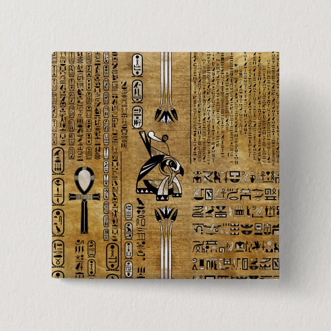 Horus - Egyptian Hor- Gold and Pearl Button (Front)