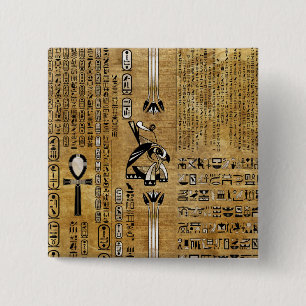 Horus - Egyptian Hor- Gold and Pearl Button