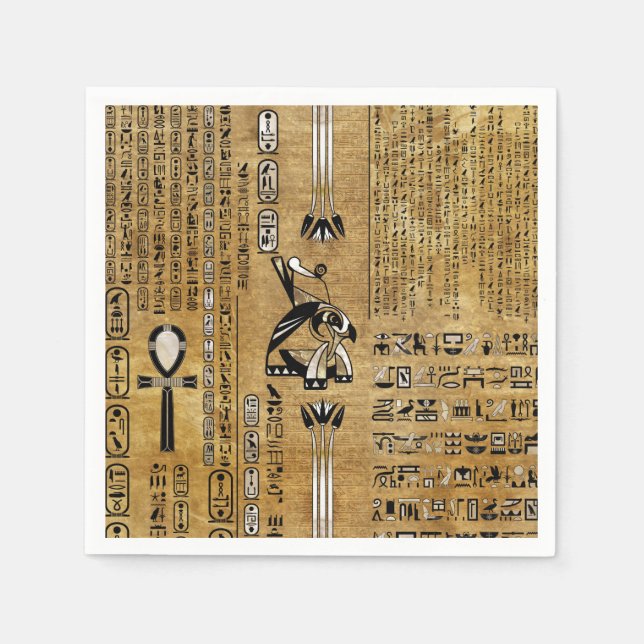 Horus - Egyptian Hor- Gold and Pearl Napkins (Front)