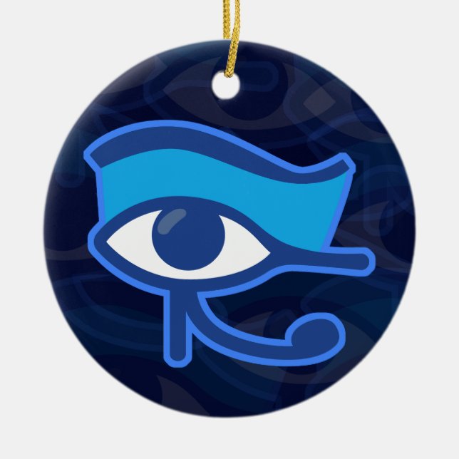 Horus Eye Ceramic Ornament (Front)