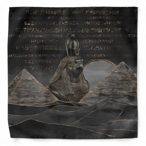 Horus on Egyptian pyramids landscape Bandana