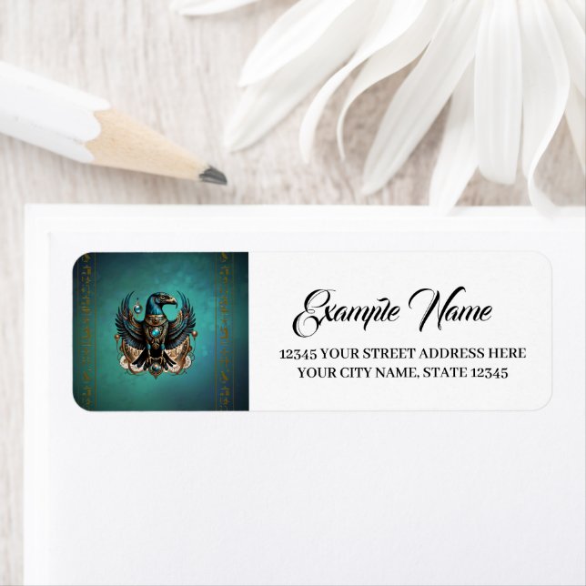 Horus the falcon god. label (Insitu)